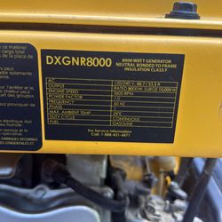 8000-Watt Electric Start Gas Powered Portable Generator with Idle Control, GFCI Outlets and CO Protect-DXGNR8000