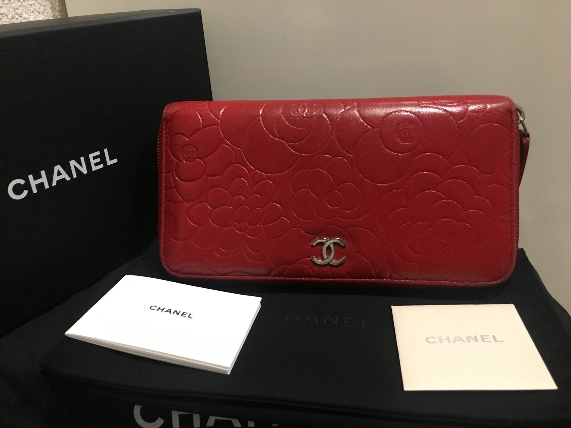 Authentic red Chanel wallet