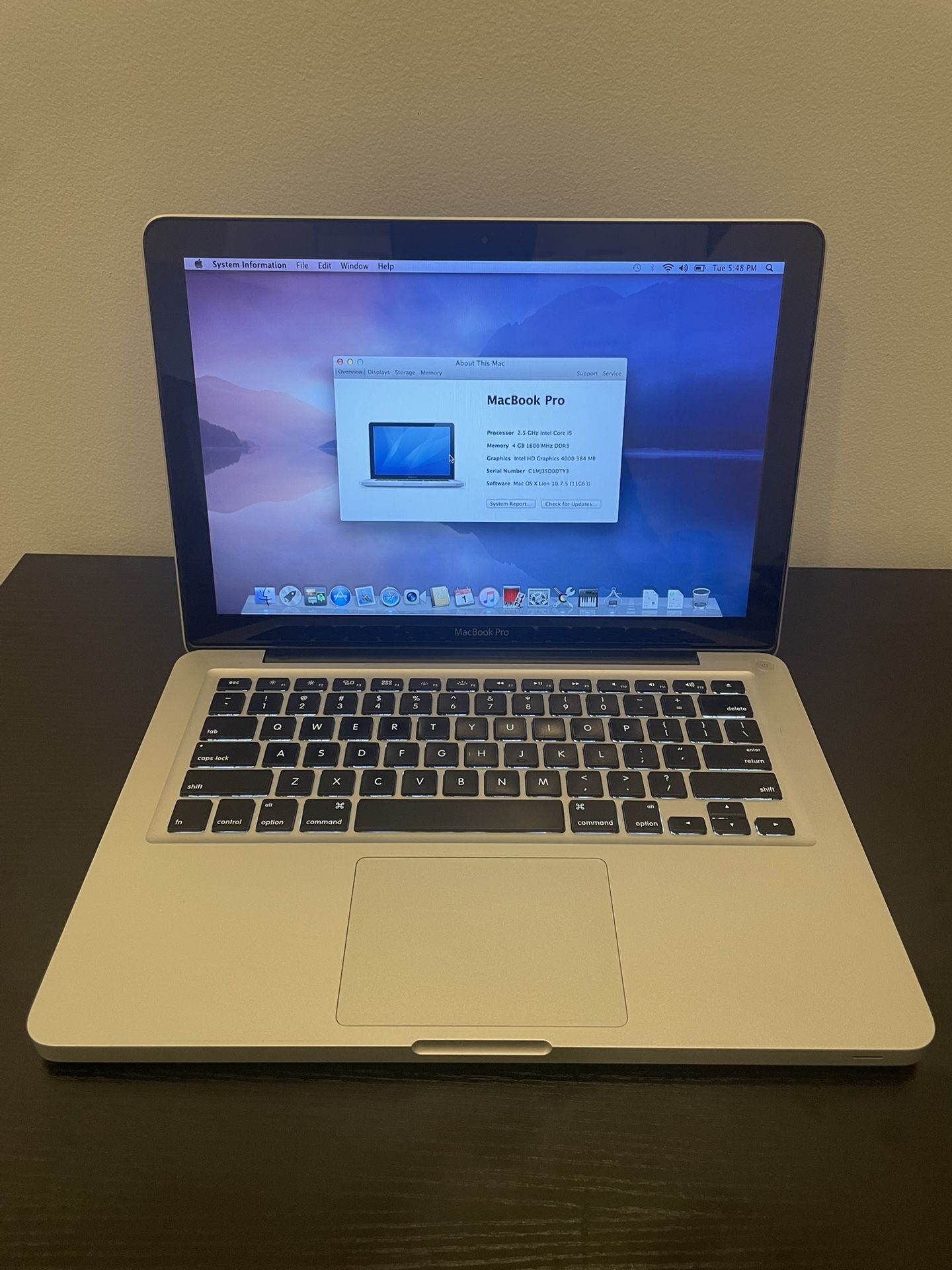 Apple MacBook Pro (13-inch, Mid 2012) MacBook Pro9.2 Intel i5 2.5GHz 4GB RAM 500GB HDD Silver, With charger, Great Condition 💻