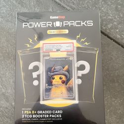 Sealed GameStop Pokémon Power Pack - 1 Graded Card + 2 Packs 