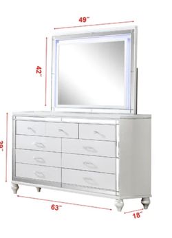 Vanity Mirror Dresser With 6 Drawers !