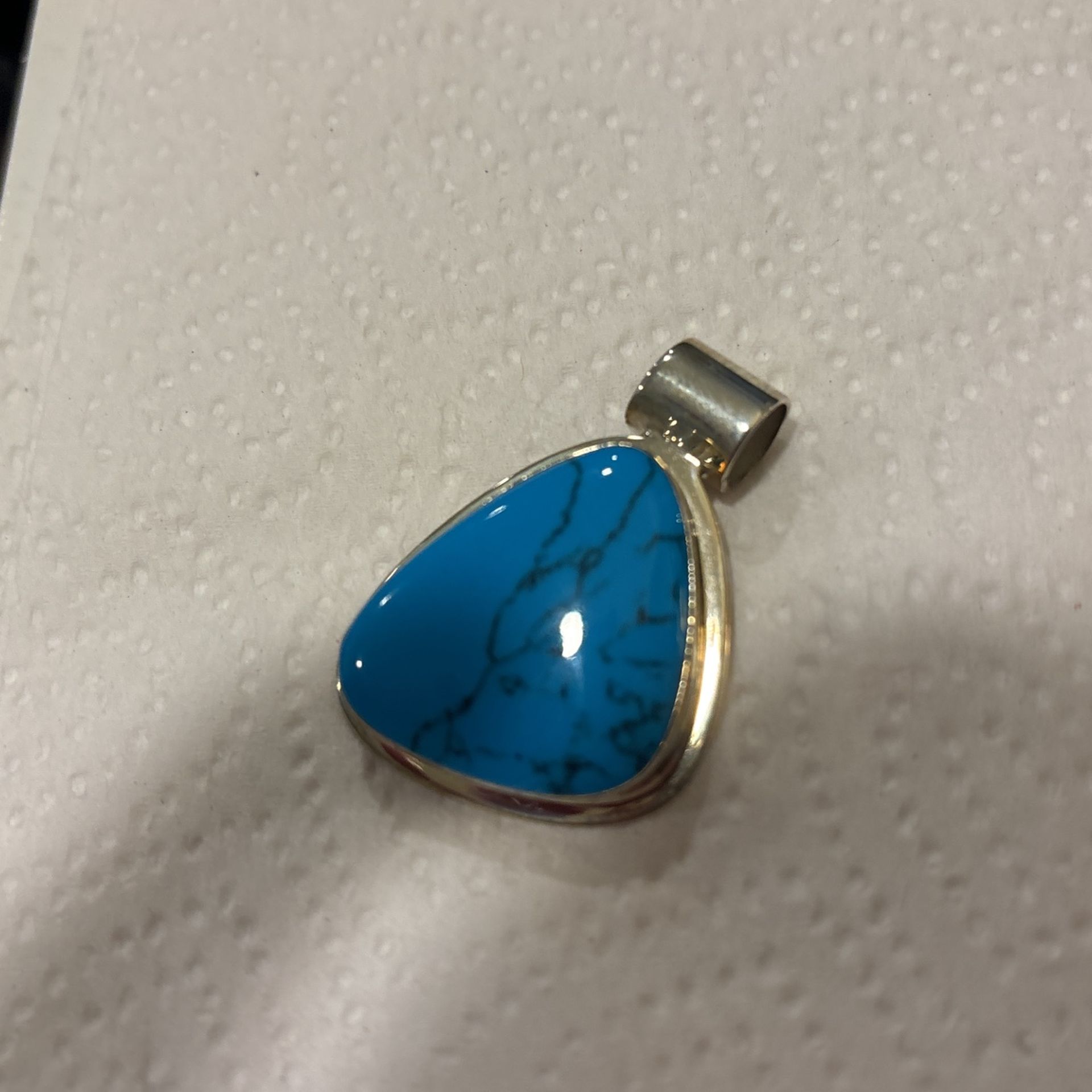 925 Sterling Silver Meadows Turquoise Pendant