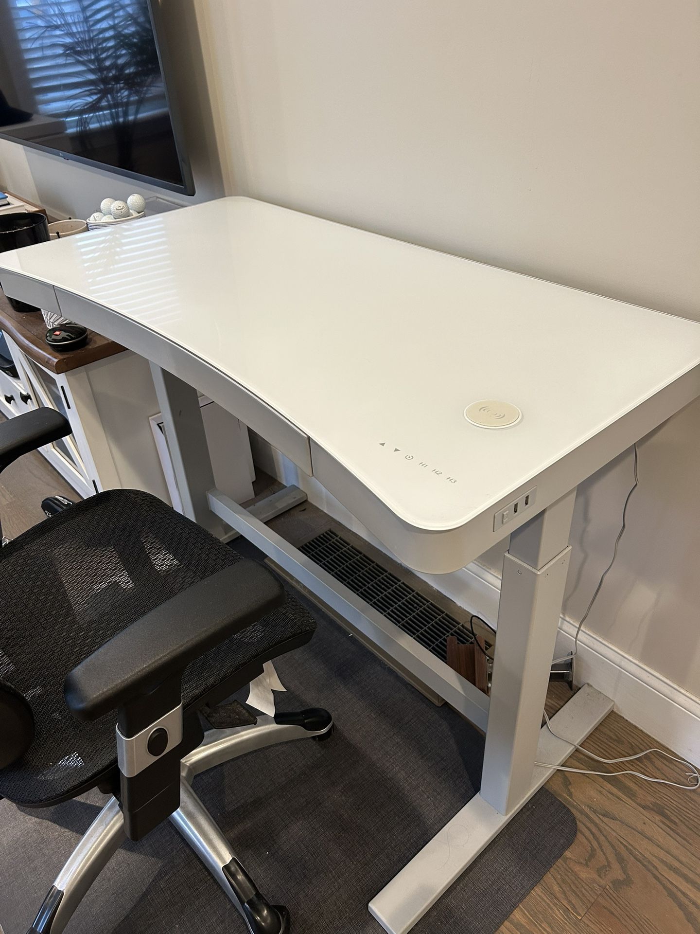 Tresanti Geller 47” Adjustable Height Desk Electric and Glass