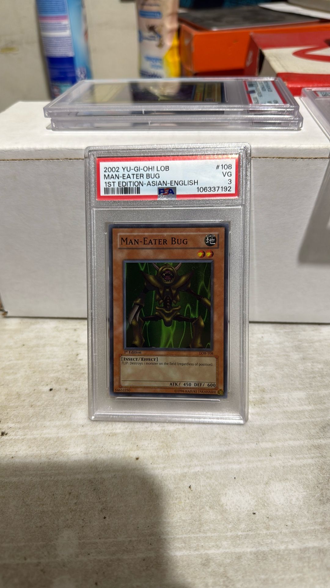 Yugioh Man Eater Bug 1st Edition PSA 3
