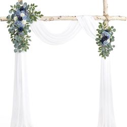 Blue Artificial Wedding Arch Flowers 