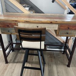 42” Tall Metal & Wood desk 