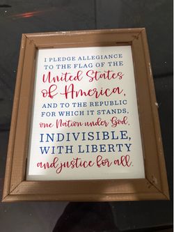 Framed Pledge of Allegiance Sign
