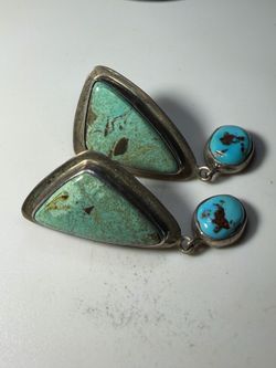 Vintage Southwest .925 sterling silver turquoise earrings