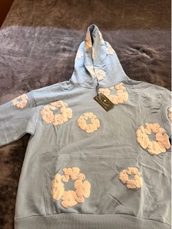 Light Blue Denim Tear Hoodie