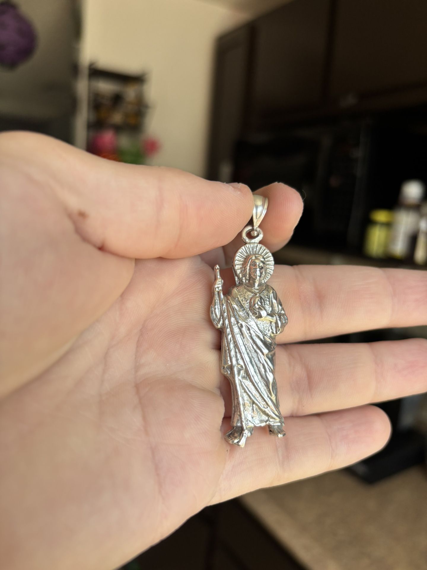 925 Silver Big San Judas Pendant