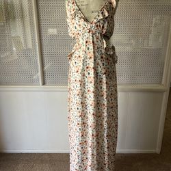  New Women’s Altar’d State Floral Maxi Dress With Cutout Waist 