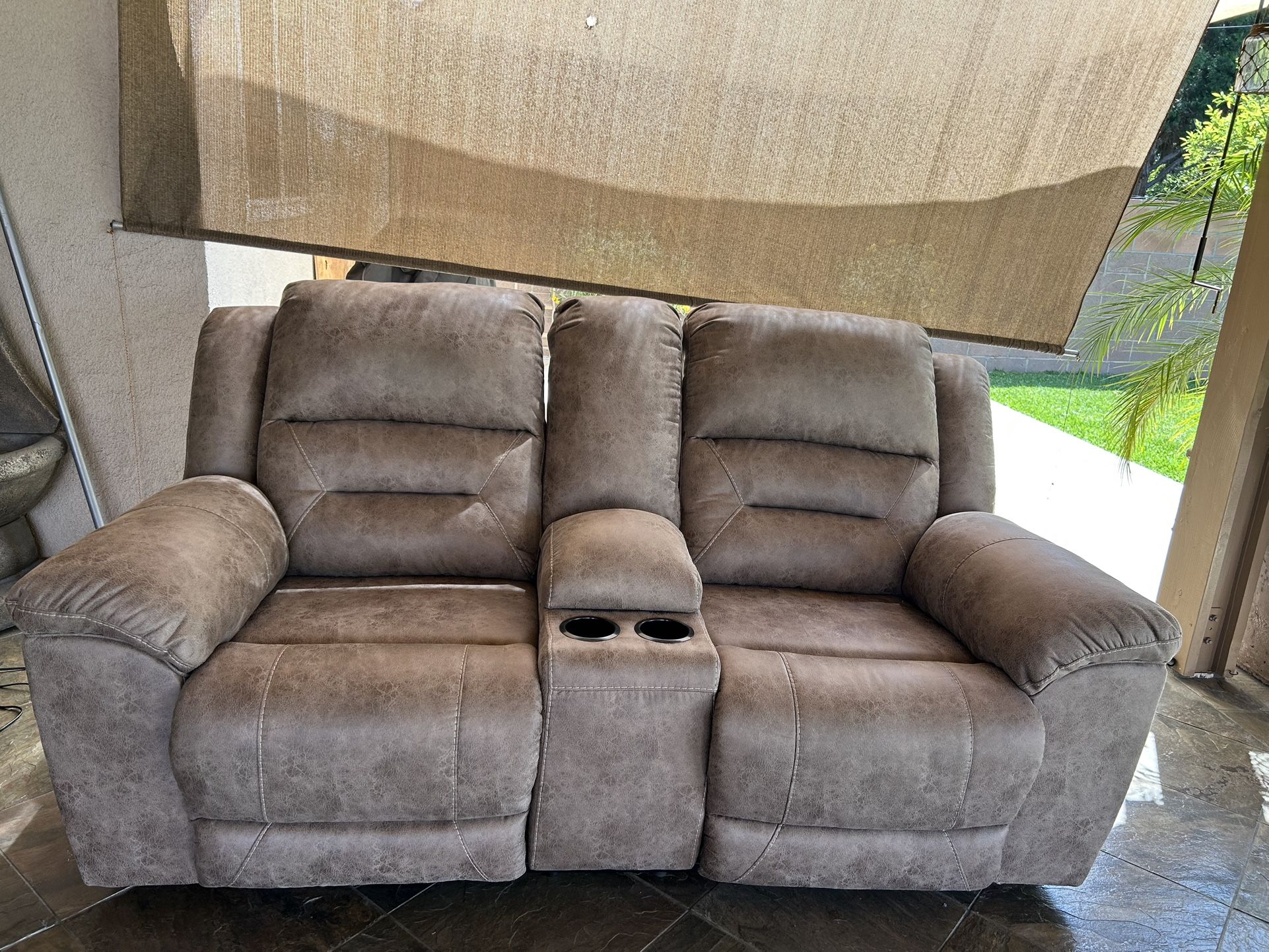 Double Power Recliner Couch