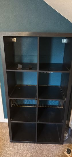 Kallax 8 cube black bookshelf