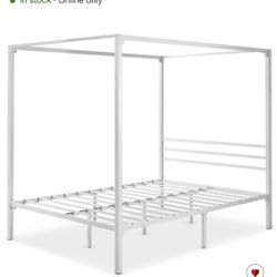 Queen Canopy Bed Frame - White