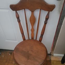 Late 19th Early 20th Century Wood And Brass Piano Swivel Chair Stool