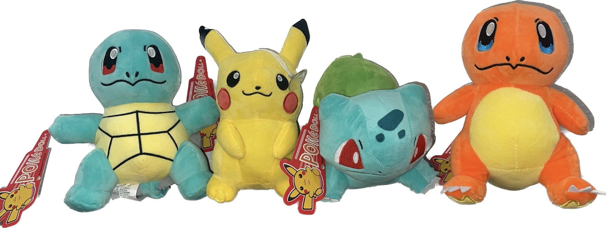 Pokémon Plush 7”-9”Bulbasaur  Pikachu Charmander Squirtle 