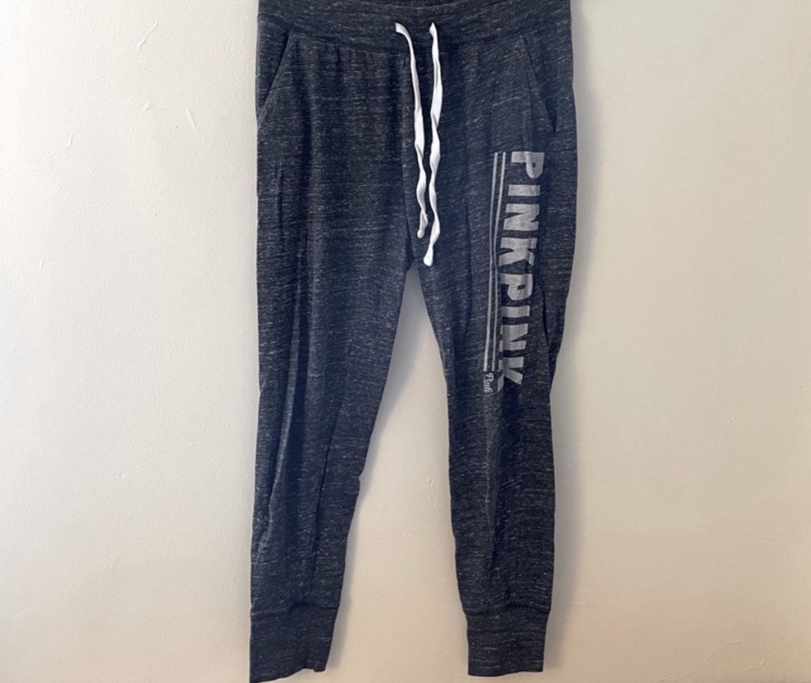Pink Victoria's Secret joggers comfortable gray pants casual running pockets