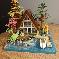 Off-brand Lego River Cabin, Assembled, ~2500 Pieces