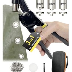 HAPDEN Grommet Tool Kit 1/2 1/4 3/8 Multi-Size Hole Punch, 608 Pcs Heavy Duty Grommets Tool Kit, Eyelets And Grommets For Tarps, Fabric Rings, Leather