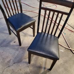 Three Identical Chairs With Leather Seat Bottom