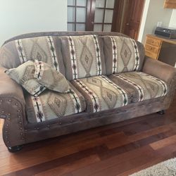 Upholstered Sofa with Matching Pillows