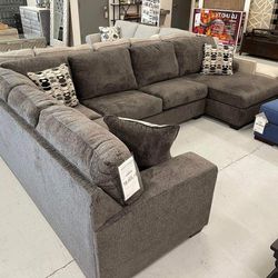 Ashley Furniture Ballinasloe Smoke Grey Huge Sectional Couch 