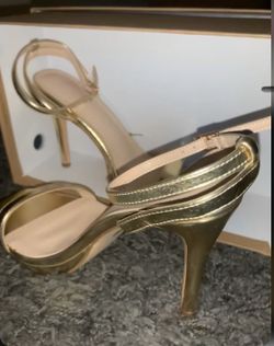 Elisabet Tang Womens Stilettos Heeled Sandals  Shoes (8, Gold)