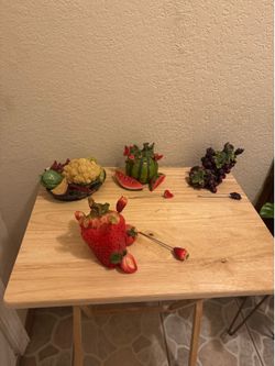 3 fruit forks holder set