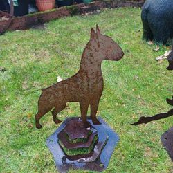 Spuds Mckenzie Bull Terrier Dog Metal Yard Art 