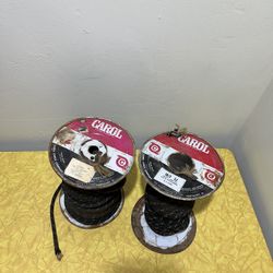 Electrical Cable For Lamp, Fan, Etc Vintage Cloth Insulation Lot Of Two Spools