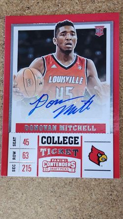 Panini Contenders Draft Picks Donovan Mitchell College Ticket Rookie Auto #79