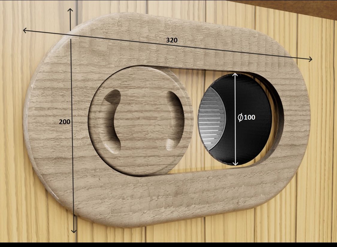 Handcrafted Sauna Vent Cover – Clear Cedar Wood Sauna Vent Cover, Slider