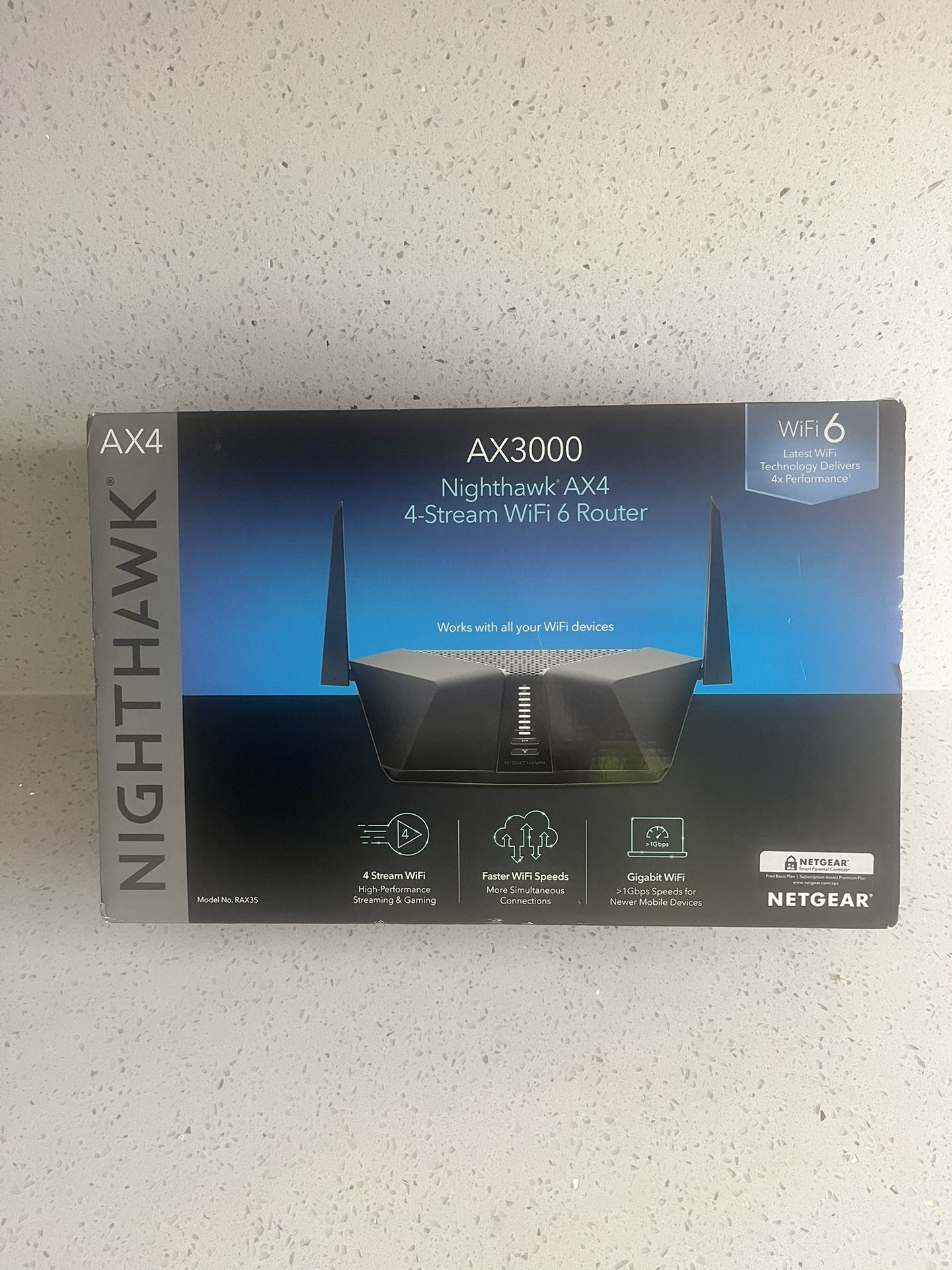 NETGEAR Nighthawk 4-Stream AX4 Wi-fi 6 Router (RAX40) – AX3000 Wireless Speed (Up to 3 Gbps) | 1,500 Sq Ft Coverage