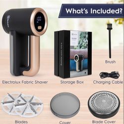 Rechargeable Fabric Shaver & Lint Remover for Clothes, Furniture, Sofas, Blankets with LED Display, 3-Speed Portable Electric Pill Cutter - Removes Li