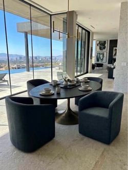 $4k RH Ellison Barrelback Slope Arm Fabric Dining Armchair $350 each