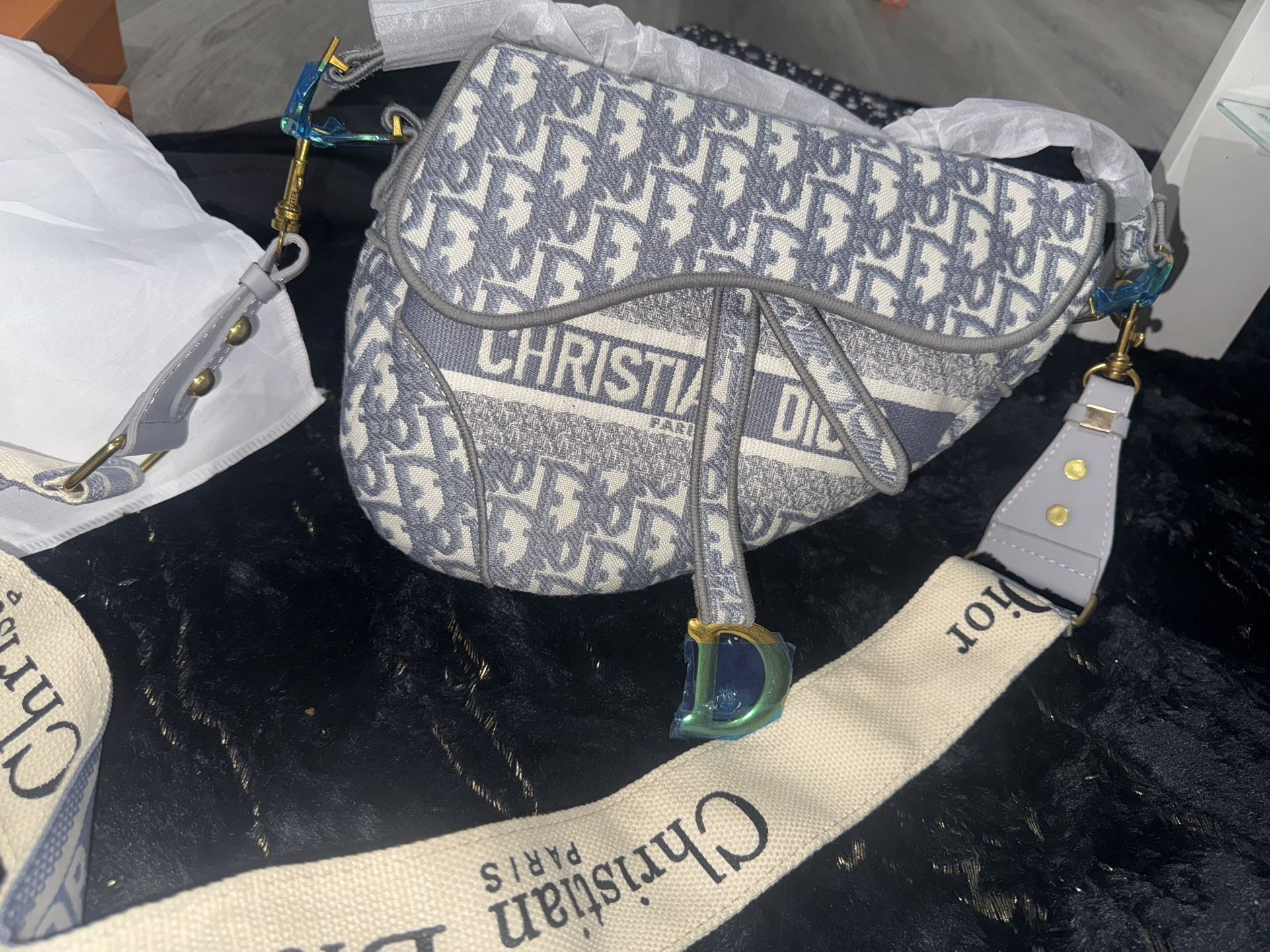 Dior Oblique Embroidered Saddle Bag