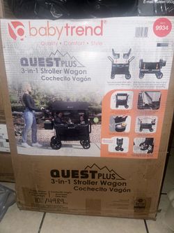 Baby Trend Quest PLUS 3-in-1 Stroller Wagon - Madrid Green: All-Terrain Tires, Adjustable Handle, St