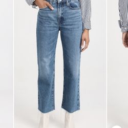 NEW FRAME HIGH RISE RAW HEM JEANS SIZE 28