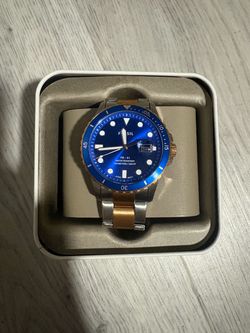 Fossil FB-01 Men's Watch 42mm Two-Tone Blue Dial 100m with Tin