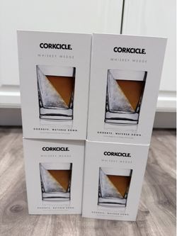 NIB Corkcicle Whiskey Wedge glasses