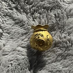 24k/999 Yellow gold Money bag Earring 