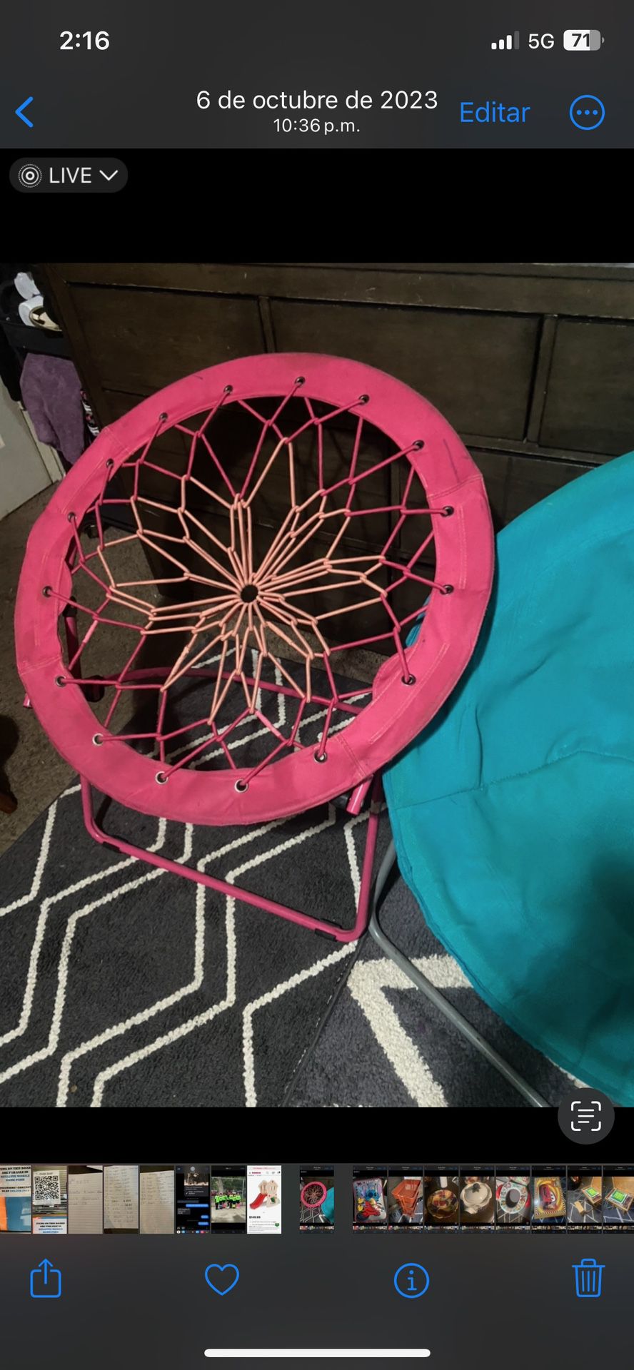 Stretchy Pink Roped Chair 