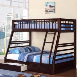 New Twin/Full Bunkbeds W/Both New Mattresses 