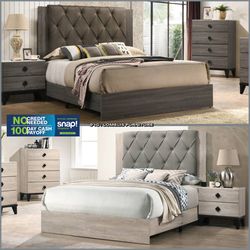 4pcs King Size Bedroom Set w. Mattress Included 