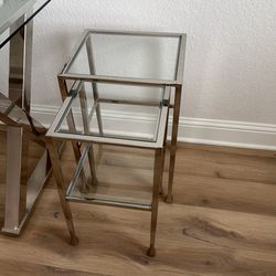 Side tables, glass pottery, barn