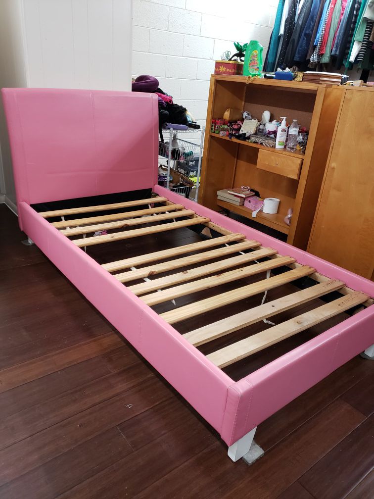Pink twin bed frame
