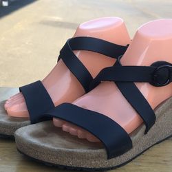 BIRKENSTOCK Papillio Soley Ring Buckle Leather Wedge Platform SaNdals Size 41/10US