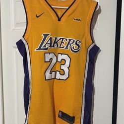 Nike LeBron James Los Angeles LA Lakers jersey purple gold 23 medium size 48 basketball nba