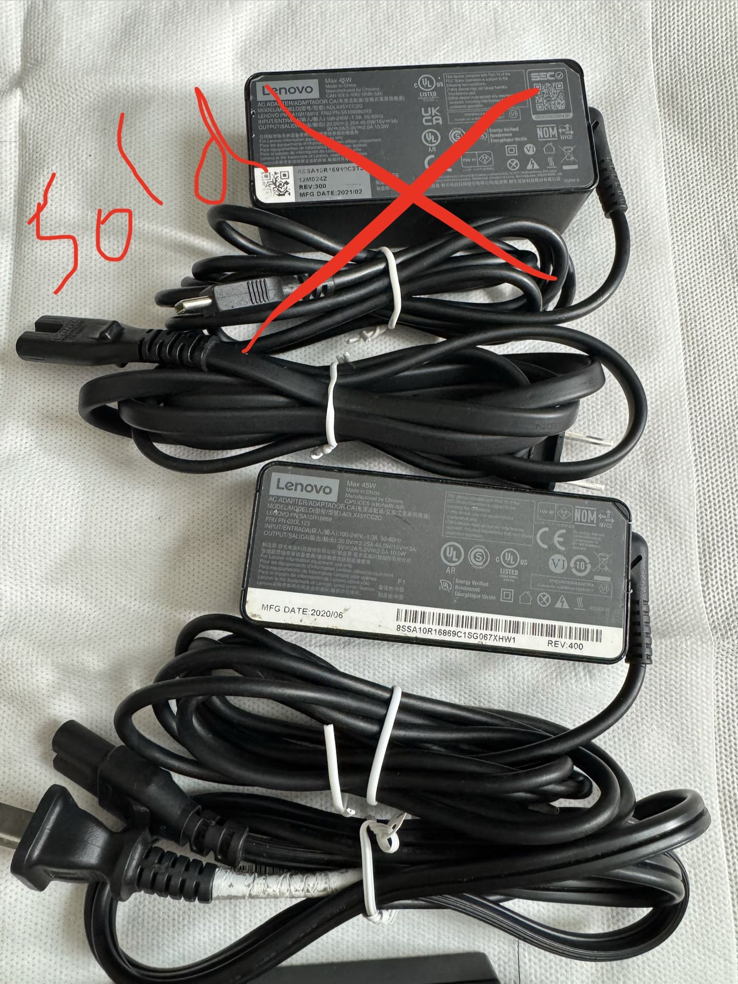 Lenovo USB-C 45W Charger For Chromebook Tablet Laptop MacBook