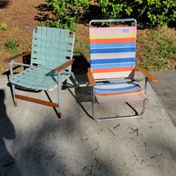 Pair Of Aluminum Folding Beach Chairs